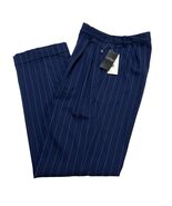 Ralph Lauren Pants 4 French Navy Pinstripe Wool Blend Straight Leg Cuffe... - €76,54 EUR