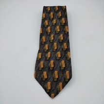 Robert Talbott Tie -  Brown Blue Geometric Silk Necktie 58&quot; x 4&quot; Vintage  - £11.71 GBP