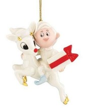 Lenox Rudolph &amp; Hermey Elf Figurine Ornament Dentist Reindeer 2014 Christmas NEW - £37.48 GBP