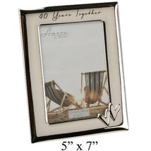 Widdop Bingham Amore Silverplated 40 Years Together Photo Frame w/Hearts (5x7) - £10.70 GBP