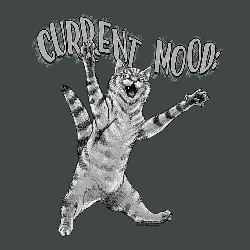 Primary image for Cat T-shirt S M L XL 2XL Current Mood Rawr Dark Heather New Short Sleeve 