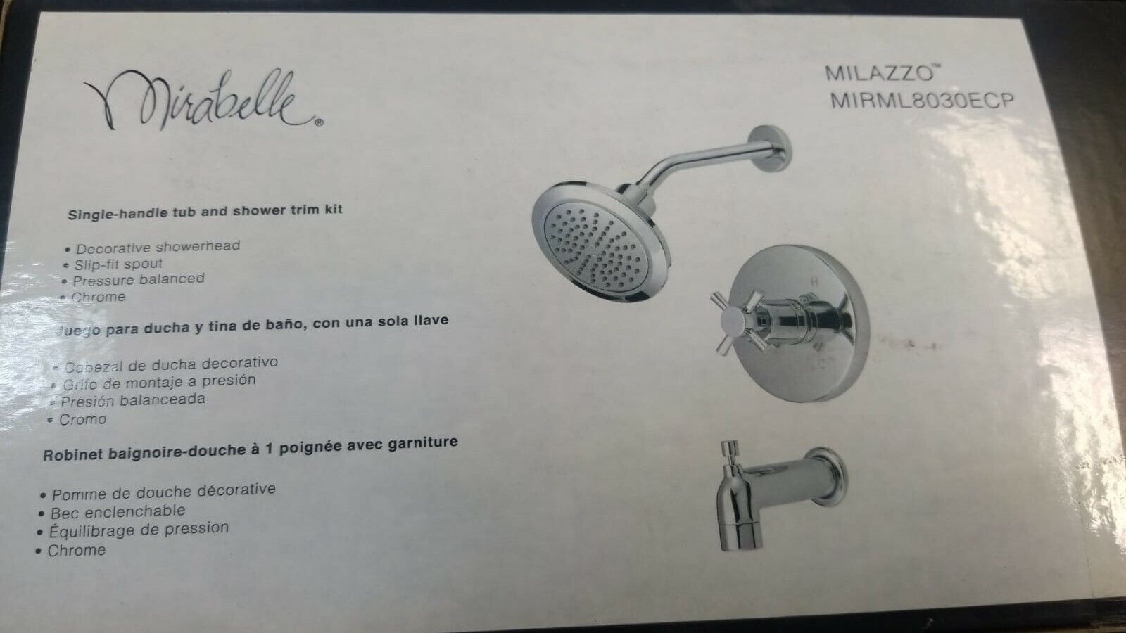 Mirabelle MIRRI8030ECP Rigi Tub &amp; Shower Trim Kit  Polished Chrome - $168.29