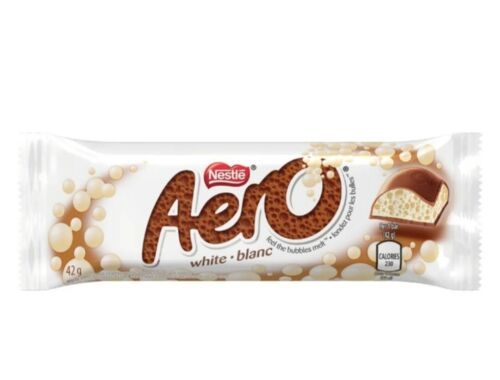 24 full size AERO WHITE Chocolate Candy Bar Nestle Canadian 42g each  - £37.12 GBP