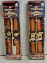 Vintage Pilgrim 2 Boy &amp; Girl Candles Taper Thanksgiving Fall  Candle Sticks NIB - £15.23 GBP