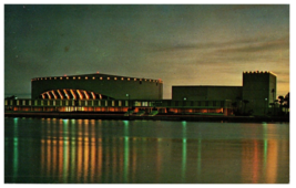 Night view of St Petersburg Bayfront Center Florida Postcard - £6.96 GBP