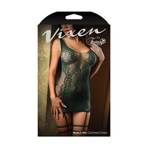 Fantasy Lingerie Vixen Watch Me Gartered Seamless Dress Green O/S - £21.54 GBP