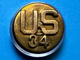 CIRCA 1937-1943, U.S, 34th REGIMENT, COLLAR DISK, TYPE III, ENLISTED, MEYER - €12,84 EUR