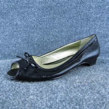 Bandolino Shira Women Peep Toe Heel Shoes Black Leather Size 9 Medium - £19.44 GBP