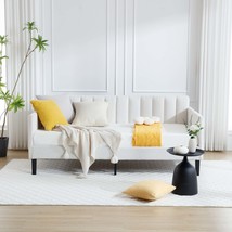 Elena Ivory Boucle Twin Daybed: Ribbed Tufted Modern Design - $5,349.48 MXN