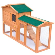  Rabbit Hutch Green Pine wood Large Rabbit Hutch Rectangular - $181.49