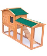  Rabbit Hutch Green Pine wood Large Rabbit Hutch Rectangular - $248.22 CAD