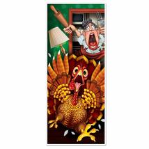 HORROR-HALL New Funny Crazy Wild Turkey Door Cover Wall Mural Poster Thanksgivin - £6.24 GBP