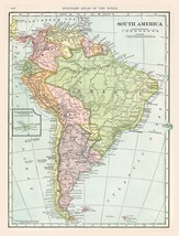 11075.Decor Poster.Vintage Interior wall design.South America map.Retro travel - £13.88 GBP+