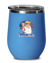 Independence Day Wine Glass Trump Merica Independence Day Blue-WG  - £20.40 GBP