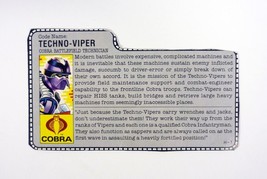 GI Joe Techno-Viper File Card Vintage Action Figure Accessory Part 1987 - £3.26 GBP