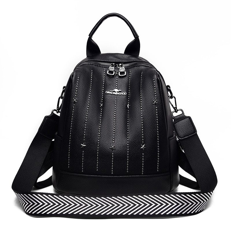 Fashion Rivet Leather Bags For Women High Capacity Anti-theft BackpaFor Girls Mu - $51.86