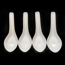 4 Asian Rice Soup Spoons Porcelain White Vintage The People Republic of ... - $228.80 MXN