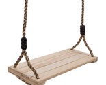 Wooden Swing, Outdoor Flat Bench Seat With Adjustable Nylon Hanging Rope... - £31.59 GBP