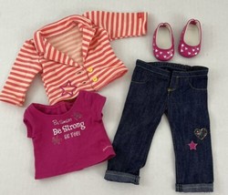 American Girl Doll 18&quot; Bright Stripes Outfit Clothing Set Top Pants Shoe... - £18.64 GBP