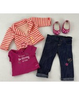 American Girl Doll 18&quot; Bright Stripes Outfit Clothing Set Top Pants Shoe... - £17.47 GBP