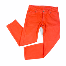 Kate Spade Orange Jeans Womens 26 Play Hooky Tapered Slim Fit Cotton Blend - $18.69