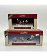 Lemax Christmas Village 2 Sets Family Skating and Reindeer &amp; Sleigh - $18.90