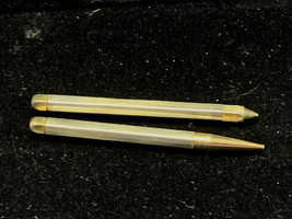 Vtg Collectible Six Sided Mini Pen And Pencil Set With Red Gem On The End - £39.83 GBP