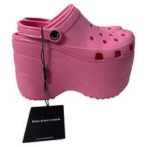 Balenciaga X Crocs Platform Mules In Rubber Women Pink Size 38 - $487.35