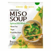 2 Pack Hikari Organic Miso Soup Spinach &amp; Wakame - £11.87 GBP