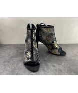 Charming Charlie Heels Women 6.5M Shoes Black Sequin Peep Toe Comfort Pumps - $19.62