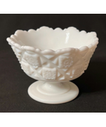 Vintage Westmoreland Round Milk Glass Footed Candy Dish Old Quilt Pattern - $288.78 MXN
