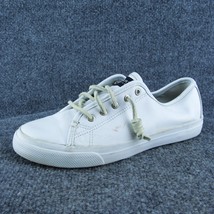 SPERRY Boat Women Sneaker Shoes White Leather Lace Up Size 8.5 Medium - £17.13 GBP
