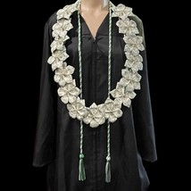 Graduation Money Lei Flower Crisp Bills Green White Four Braided Ribbon ... - $2,191.89 MXN