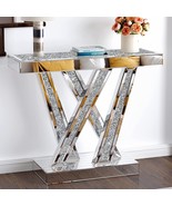 Blingworld Modern Console Table Mirrored Finished, Glam Style W Silver E... - £368.13 GBP
