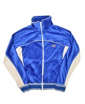 Vintage 80s Levis Velvet Terry Warm Up Jacket Mens M Blue Zip Track USA Olympic - £41.97 GBP