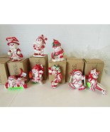 Lot of 70 Russ Berrie Figurine Ornaments Red White Snowmen 8 Patterns New - $95.01 CAD