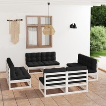  Garden Lounge Set White Solid pine wood Medium Modular - $16,754.02 MXN