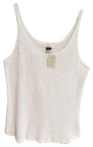 Anthropologie Waffle Knit Tank Top Medium 6 8 White Scoop Neck Comfy Cotton NWT - £39.01 GBP