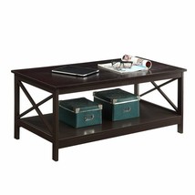Convenience Concepts Oxford Coffee Table with Shelf in Espresso Wood Finish - £145.49 GBP