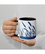 New Coffee or Tea Mug 11oz Flowing Leaves Design Color Inside Blue Made ... - £11.61 GBP
