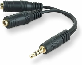 Belkin F8z359tt06inchp Audio Cable - 6&quot; Headphone Splitter Black Mini-phone Male - £4.46 GBP