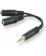 Belkin F8z359tt06inchp Audio Cable - 6&quot; Headphone Splitter Black Mini-ph... - £4.39 GBP