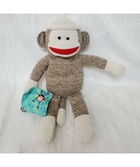 Kohls Sock Monkey Holding Security Blanket 15&quot; Plush Stuffed Animal Toy ... - €8,70 EUR