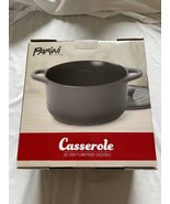 New Parini 3 Quart Flameproof Casserole Pot Dish With Lid Gray New In Box - £33.28 GBP