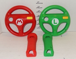 Hori Nintendo Wii Steering Racing Wheel Set Mario &amp; Luigi Red &amp; Green Mario Kart - $52.42