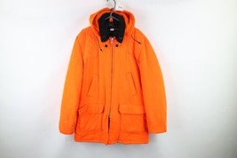 Vtg 60s Streetwear Mens XL Insulated Hooded Hunting Birding Jacket Blaze Orange - £93.39 GBP