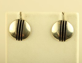 Vintage Sterling Silver southwestern Post Art Deco Retro Round Stud Earrings - £37.11 GBP