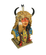 2001 Native American Brave Bust, Height: 8.0 Width: 5.25 inches Pre-Owned - £38.05 GBP