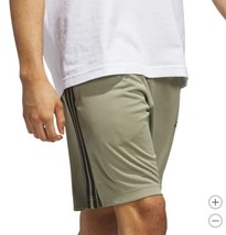 Adidas Mens Shorts Tan Active Pockets Moisture Wicking Breathable Elasti... - $36.99