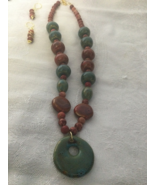 Lovely necklace and earrings made with Arizona glazed pot... - $75.00
